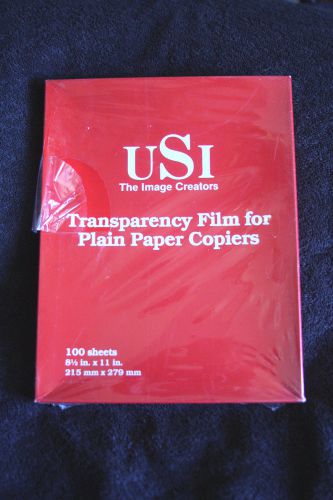 USI Transparancy Film For Plain Paper Copiers 100 Sheets Type R1500 8 1/2 X 11