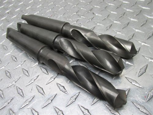 LOT OF 3 DRILL BITS 1-5/64&#034; DIAMETER 4 MORSE TAPER MT SHANK