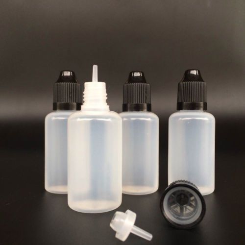 10Pcs 30ml Plastic Dropper Black Childproof Cap Bottles Eye Liquid Dropper LDPE