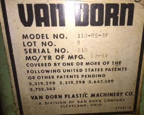110 Ton Van Dorn Injection Molding Machine