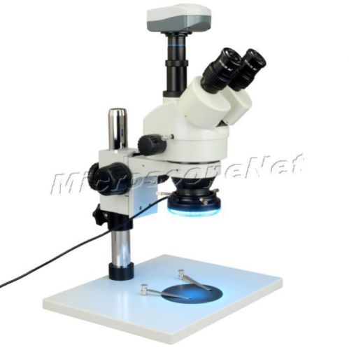 OMAX 7X-45X Zoom Trinocular Stereo Microscope+60 LED Ring Light+5.0MP USB Camera