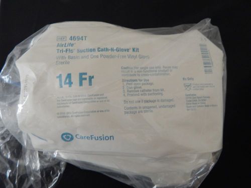 AirLife TRI-FLO SUCTION CATH N GLOVE KIT 14Fr,4694T,lot of 18,FAST shipping!