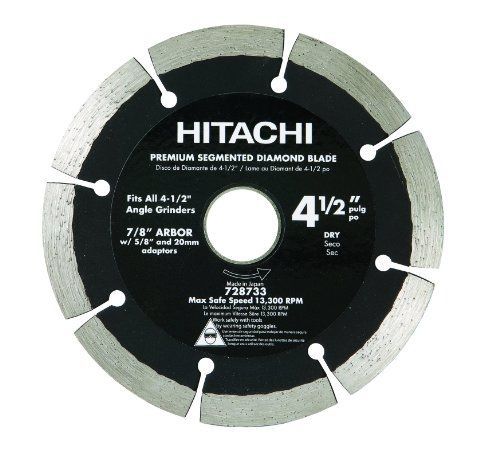 Hitachi 728733 4-1/2-inch dry cut segmented rim diamond saw blade for concrete for sale