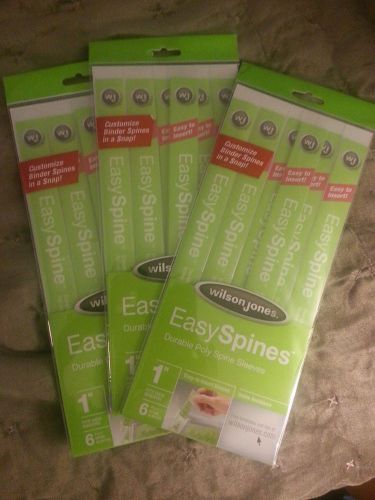 New Lot Set of (X3) 6 New Easy Spines Durable Polly Sleeves Inserts Wilson Jones