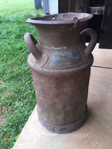 George Fassler Blue Valley Creamery Metal Milk Jug Can Rusted Nice Decor!