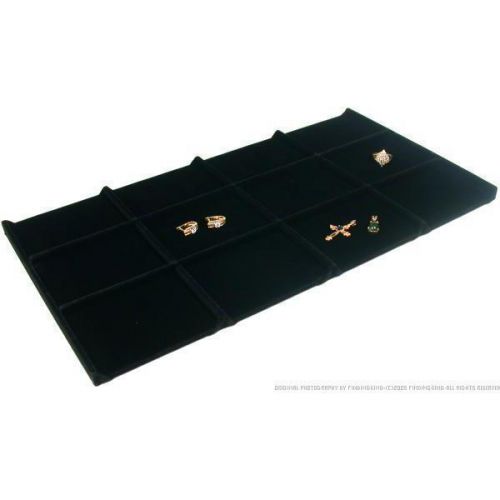 Pocket Watch Display Tray Black Velvet 12 Slot Insert