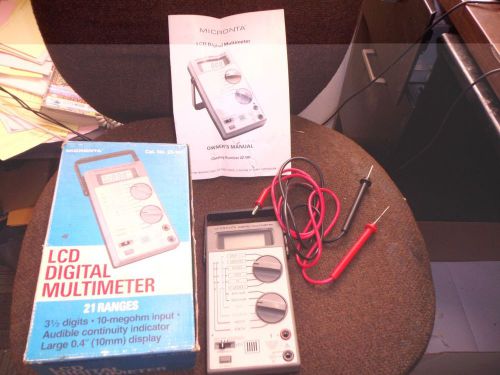 Vintage Micronta LCD Digital Multimeter Radio Shack  22-191 BOX &amp; INSTRUCTION BO