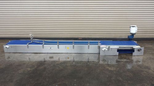 15” x 14’ Long SS Bottle Conveyor with Plastic Belt, Bottle / Food Conveying