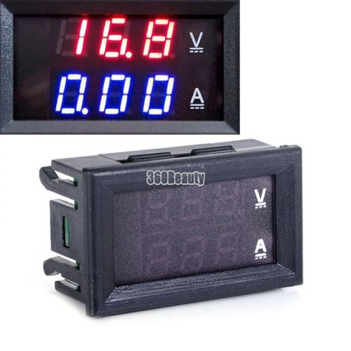 DC 100V 10A Voltmeter Ammeter Blue + Red LED Dual Digital Volt Amp Meter Gauge