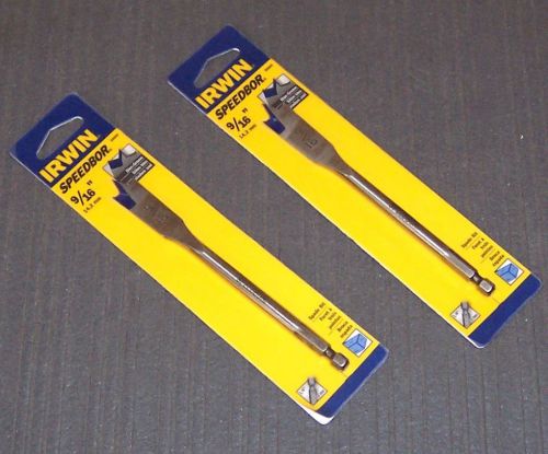 2 ea.irwin 88809 9/16&#034; speedbor blue groove spade bits for sale