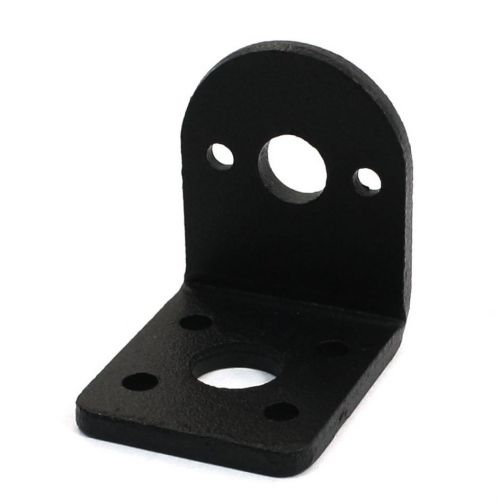 Black Metal L Shaped Mounting Bracket Holder for 25mm Gear Motor T1