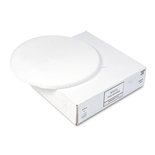 &#034;Standard Floor Pads, 20-Inch Diameter, White, 5/carton&#034;