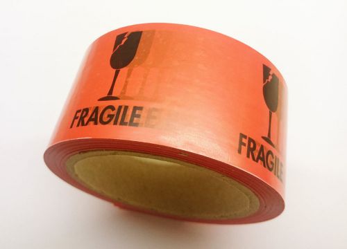 Fragile printed packing duct tape red with black print hot-melt glue 50mm x 60m for sale