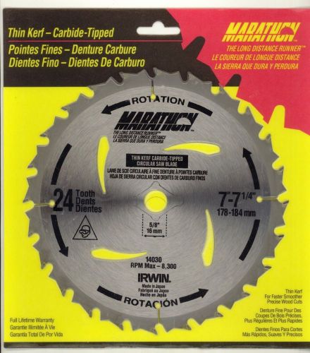 IRWIN 7 - 7 1/4&#034; - Marathon #14030 - Circular Saw Blade 24 tooth - Carbide tip