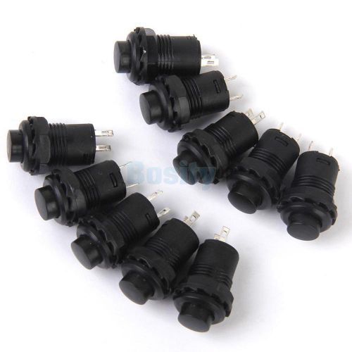 10x 12V Car Boat Dash Locking Latching OFF-ON Push Button Switch Black 12mm