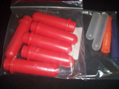 (6) NEW- RED- DRUCKER CENTRIFUGE  TUBES + (4) ADAPTER TUBES