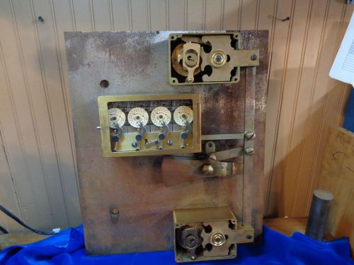 VAULT DOOR,FOUR MOVEMENT Diebold TIMELOCK &amp; VAULT COMBINATION LOCKS MOUNTED