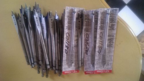 1/2&#034; WOOD BORING SPADE DRILL BITS 1/4&#034; HEX SHANK (LOT OF 40)