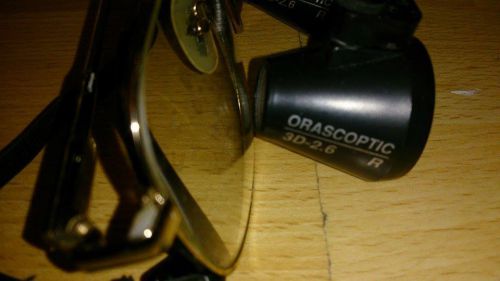 ORASCOPTIC TELESCOPIC LOUPES/GLASSES 3D 2.6 MAG PANORAMIC good condition .