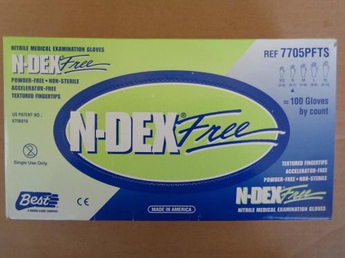 SHOWA BEST NITRILE GLOVES 7705PFTS SMALL 9.5&#034; N-DEX FREE POWDER FREE TEXTURED