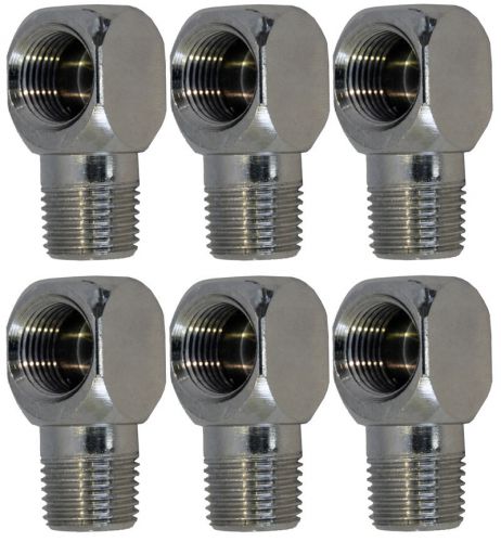 6 Pack - 90 Degree Nickel Plated Brass 1/8 NPT Elbows