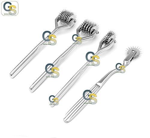 G.S SURGICAL 4 PCS SET OF WARTENBERG PIN WHEEL 1,3,5,7 HEAD G.S INSTRUMENTS