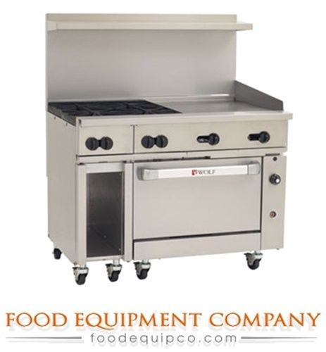 Wolf C48C-4B24G Challenger XL™ Restaurant Range Gas 48&#034; (4) Burners &amp; 24&#034;...