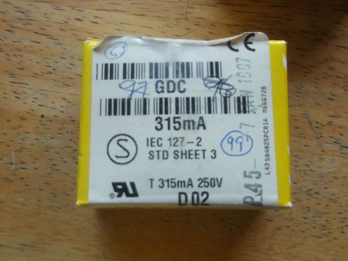 GDC-315MA BOX OF 99  NEW BUSSMANN    5X20MM  NEW