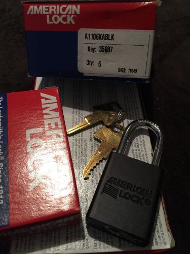 AMERICAN LOCK A1106KABLK Set of 6 Lockout Padlock Black 1/4 Inch NEW!