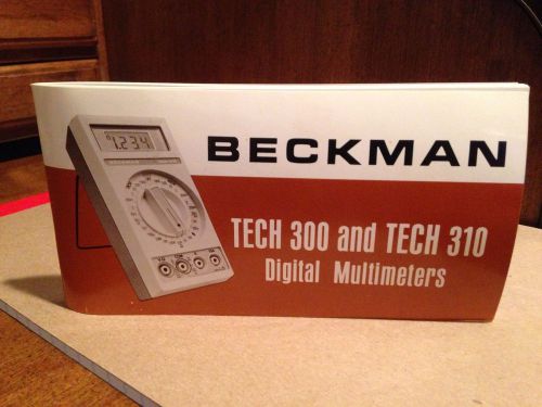 Bachman Tech 300 And Tech 310 Digital Multimeter Operator Manual