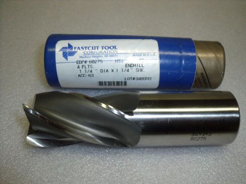 1-1/4&#034; x 1-1/4&#034; x 2” x 4-1/2&#034; 4 FL HSS Center Cutting Fastcut End Mill-F34