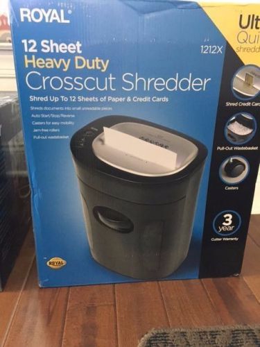 Royal 12 sheet Cross-cut Shredder - shreds paper, credit cards-1212X &#034;BRAND NEW&#034;