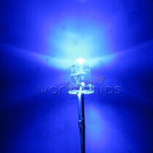 10PCS 3mm 5000MCD Blue Round Flangeless Water Clear LED Light  + Resistors