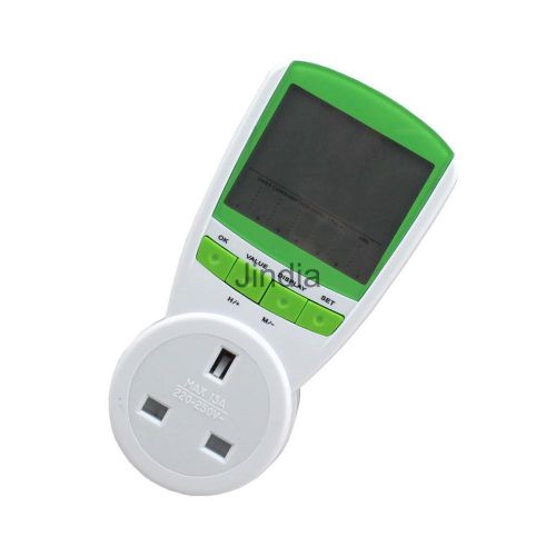 UK Plug Energy Meter Power KWH Consumption Power Monitor Analyzer Calculator