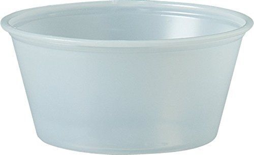 Sold individually solo plastic 3.25 oz clear portion container for food, for sale