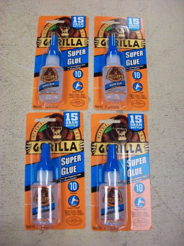 lot of 4 NEW Gorilla Super Glue New 15g.