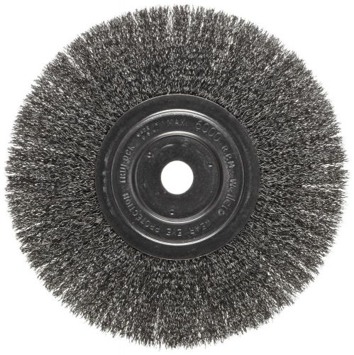 Weiler Trulock Narrow Face Wire Wheel Brush Round Hole Steel Crimped Wire 8&#034; ...