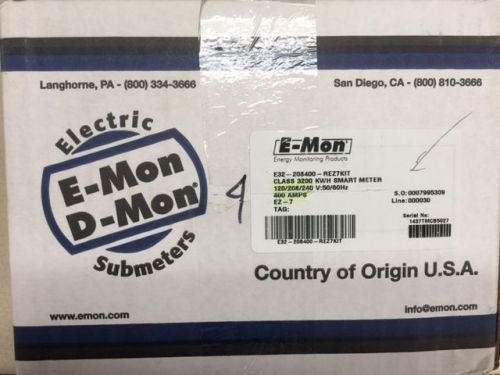 NEW  E-Mon D-Mon Class 3200 E32-208400-REZ7KIT 400 amp 120/208/240 Smart Meter