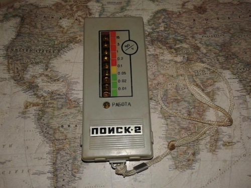 USSR Radiation Detector Dosimeter POISK-2 with 2x SBT-9 Geiger counter Tubes