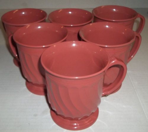 (LOT OF 6)  Vintage #3000 Turnbury By Dinex  Swirl Pattern  Mugs Rare Color !