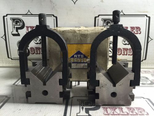 PAIR OF 2&#034; CAP V VEE BLOCKS FOR LATHE MILL MILLING GRINDER SETUP