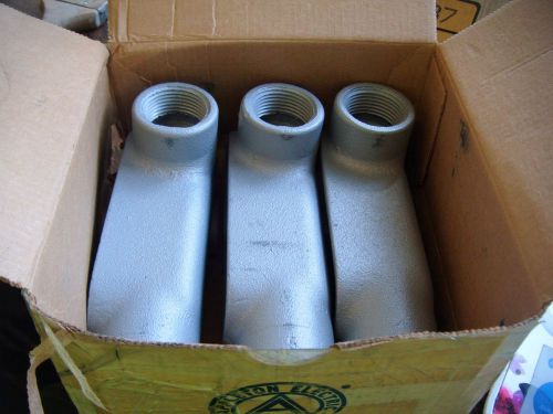 NEW LOT OF 3 APPLETON ELECTRIC 1&#034; CONDUIT BODY ALUMINUM LL37-SA