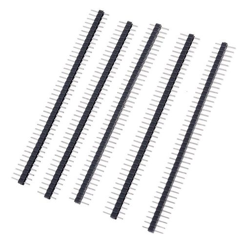 5 Pcs 1x40 Pin 2.54mm Pitch Single Row PCB Pin Headers Strip GY