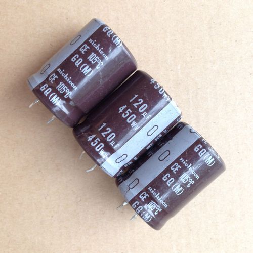 Big sale 1lot/4PCS Nichicon GQ 120uF 450V 105c  HV Electrolytic Capacitors