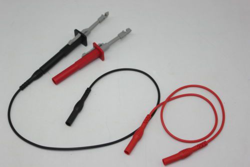 Test clip set insulation piercing red black + banana plug stacking test leads for sale