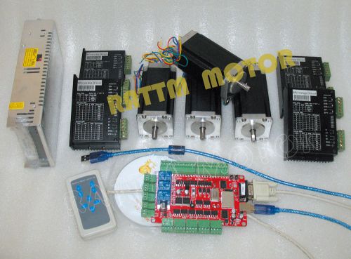 USA ship 4 Aixs USBCNC Controller kit Nema23 425oz-in&amp;stepper motor drievr 4.0A