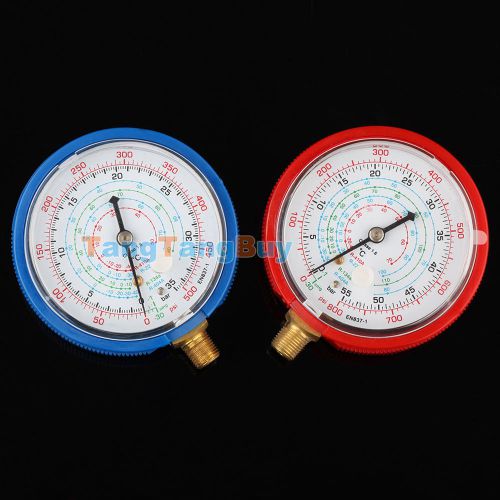 2pcs Air Conditioner R410A R134A R22 Refrigerant Low&amp;High Pressure Gauge PSI KPA