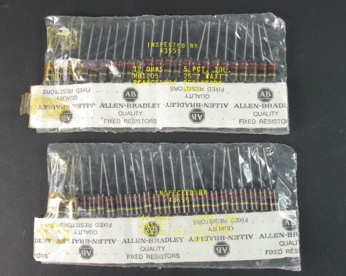 (50) Allen-Bradley Carbon Comp Fixed Resistors RC42GF120J 12 Ohms 2 Watt 5%