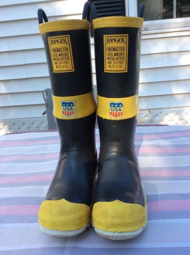 RANGER FIREFIGHTER RUBBER Turnout BOOTS MENS SZ 9 Firemaster Steel Insulated