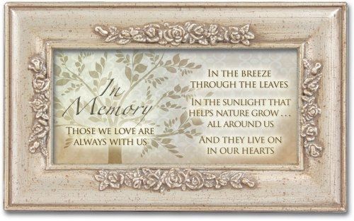 In Memory Bereavement Champagne Silver Inspirational Rose Music Musical Box